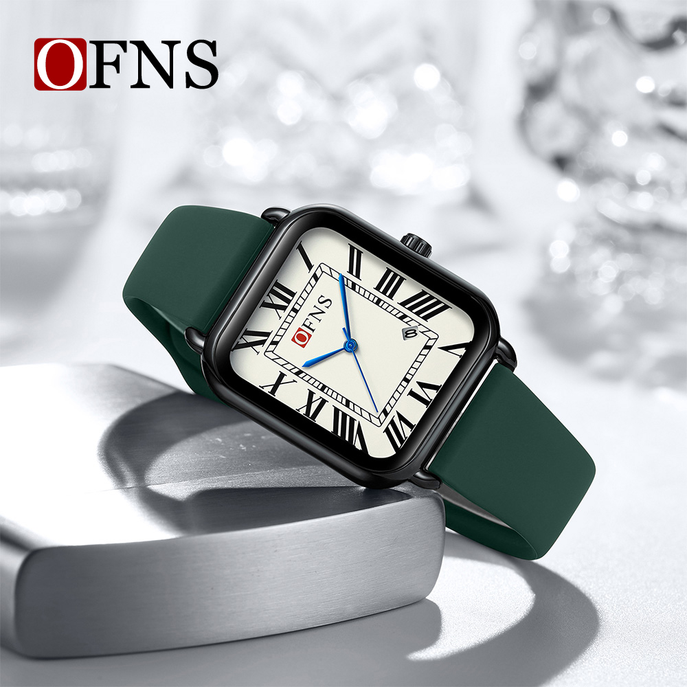 Luxury Watch Top 10 - Ofns 1533 ローマ数字メンズレディース腕時計高級ミリタリーファッション防水男性時計ラバークォーツビジネスレザー腕時計