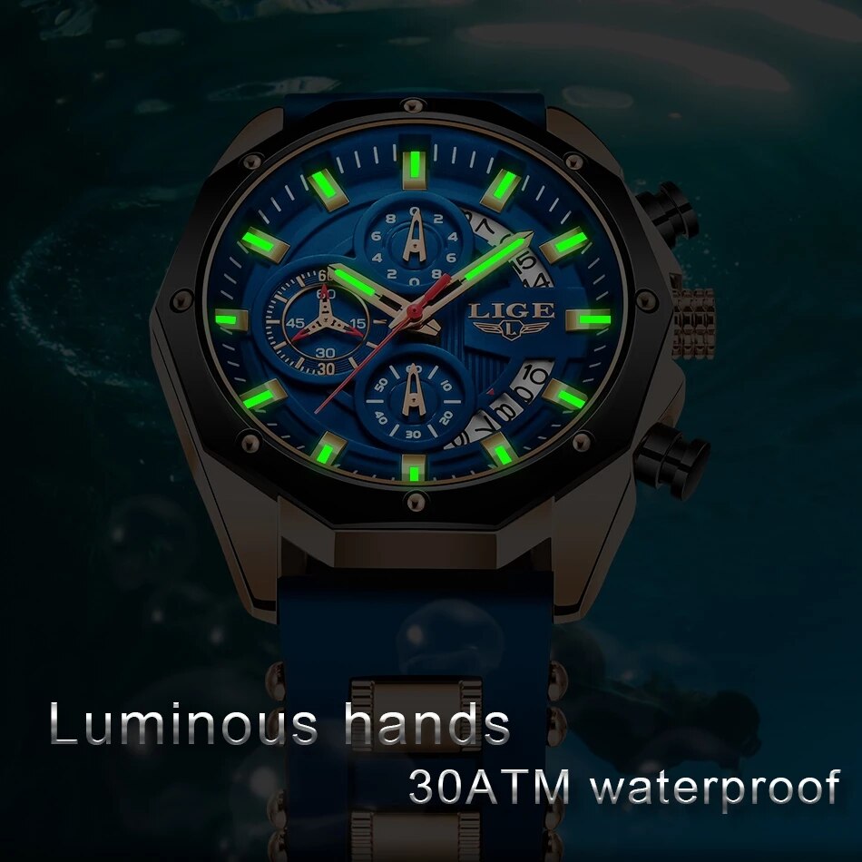 Ligeファッション男性時計トップブランド高級シリコンスポー - Luxury Watch Magazine のレビューと価格