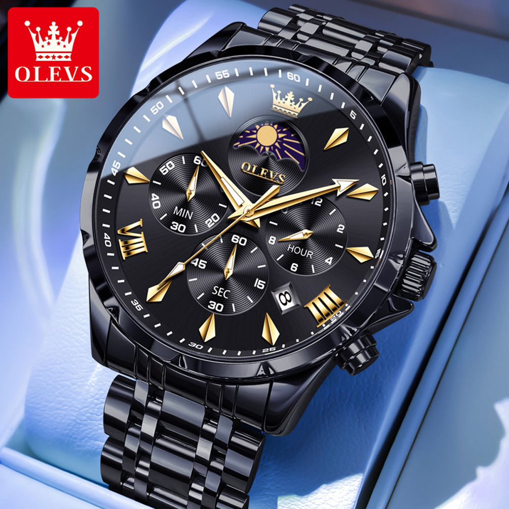 OLEVS 3653 ブランド ムーンフェイズカレンダー メ - Luxury Watch Maker のレビューと価格