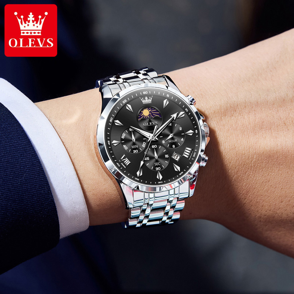 OLEVS 3653 ブランド ムーンフェイズカレンダー メ - Luxury Watch Maker のレビューと価格