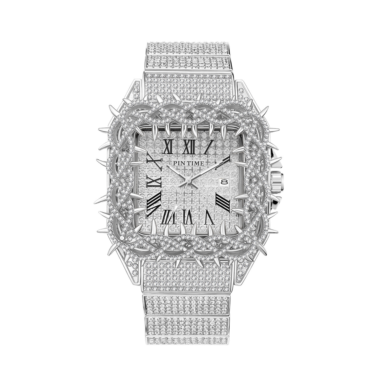 アイスアウトスクエアメンズクォーツ時計ソーンベゼルフルダイヤ - Luxury Watch Iceberg のレビューと価格
