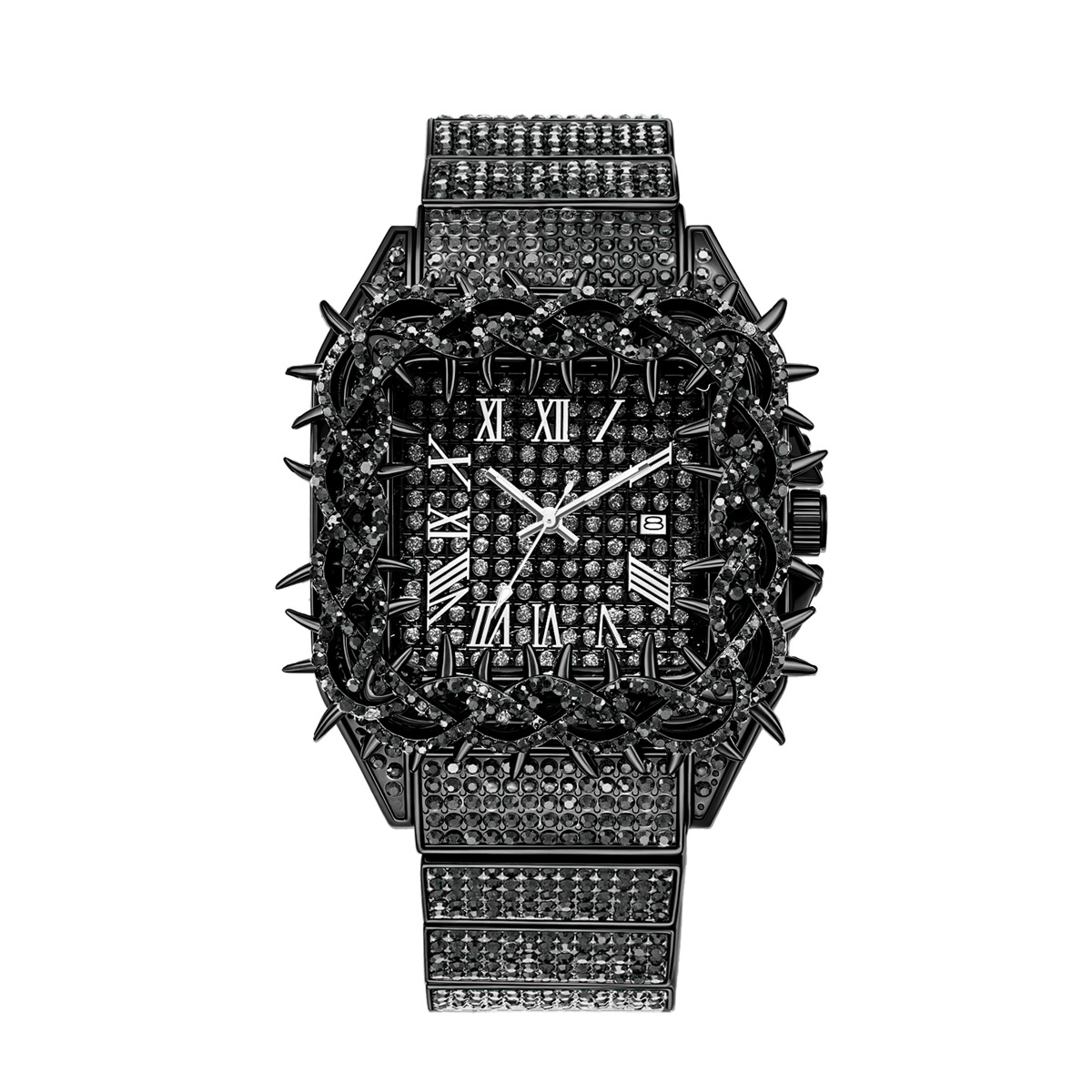 アイスアウトスクエアメンズクォーツ時計ソーンベゼルフルダイヤ - Luxury Watch Iceberg のレビューと価格