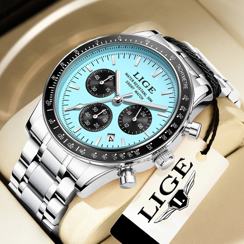 LIGE トップブランドの高級新しいメンズ腕時計クォーツマン - Luxury Watch Magazine のレビューと価格