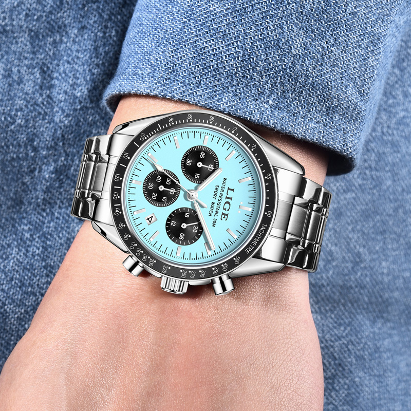 LIGE トップブランドの高級新しいメンズ腕時計クォーツマン - Luxury Watch Magazine のレビューと価格