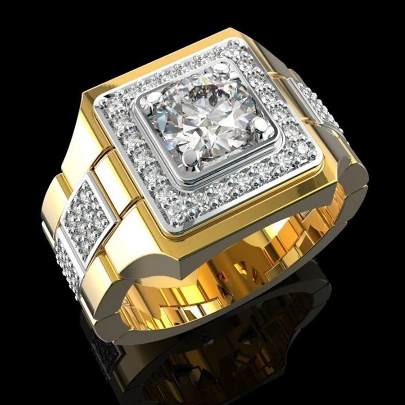男性用の白い誕生石のクリスタルリング,高級ジュエリー - Luxury Watch Iceberg のレビューと価格