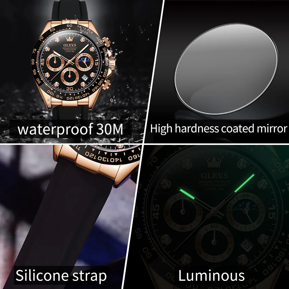 OLEVS 2875 メンズ腕時計 クロノグラフ 24時間表 - Luxury Watch Magazine のレビューと価格